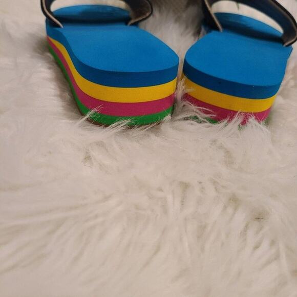J. Crew Platform EVA Blue Stripe Slides Size 6 - Picture 11 of 12
